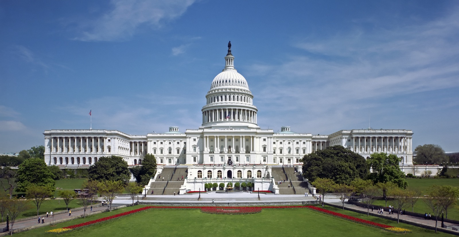 The west front of the United States Capitol building in Washington, D.C., seen from the National Mall
